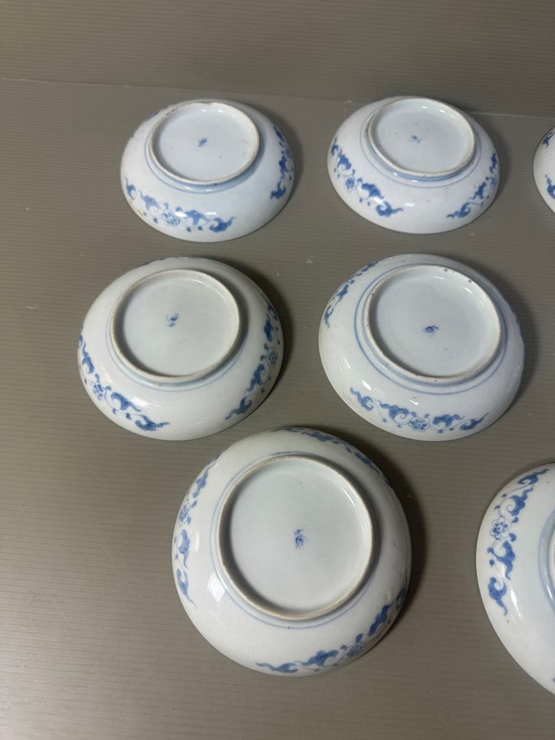 2429 激レア　香蘭社　伊萬里風　色絵龍文　皿　8客　時代物