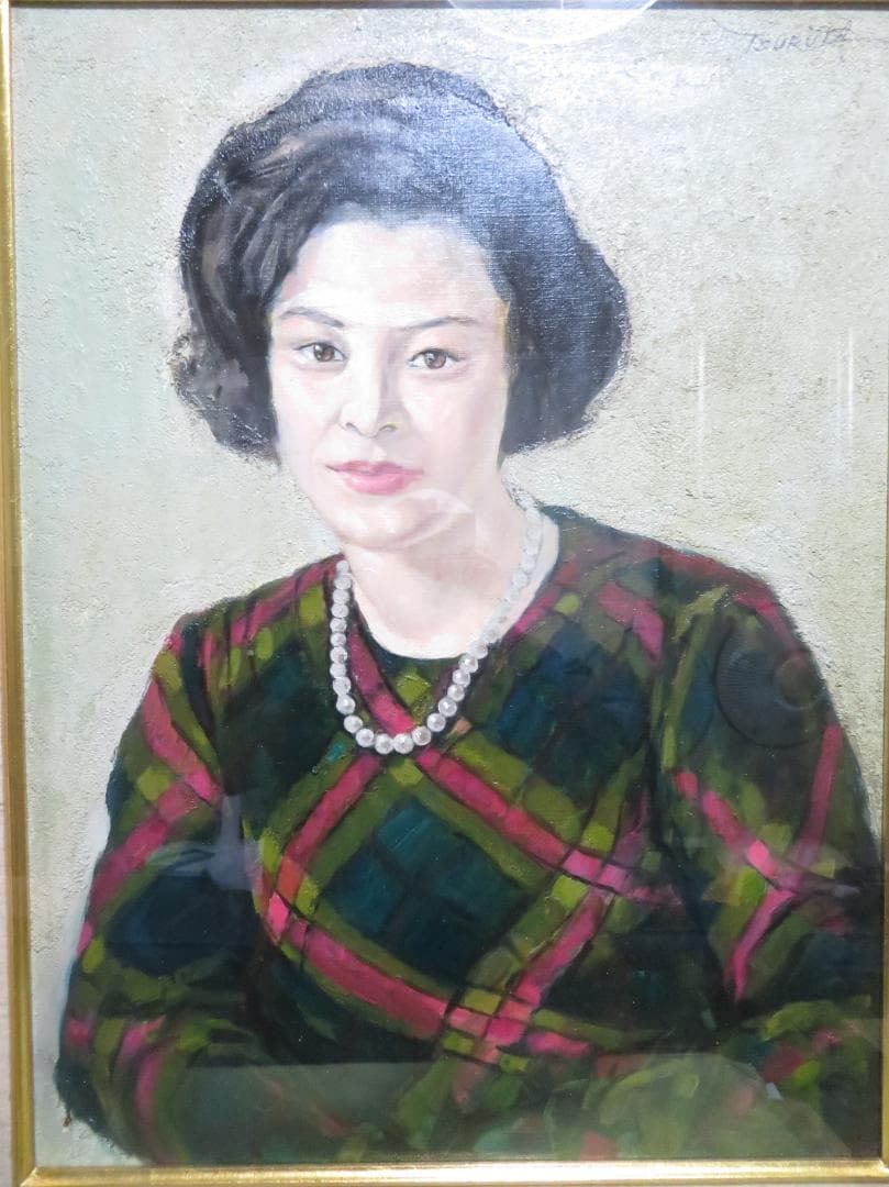 SDG♻️　弦田英太郎　「真珠の女」　油彩　P12号　大作　女性画の巨匠