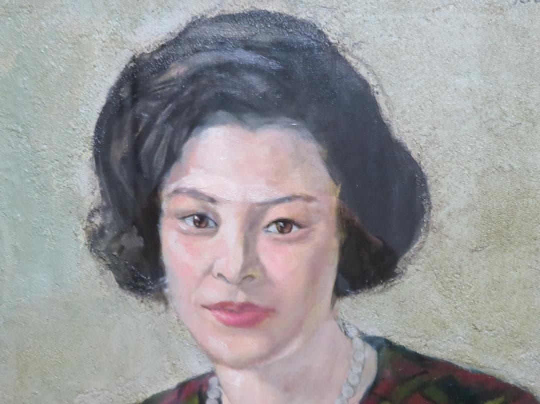 SDG♻️　弦田英太郎　「真珠の女」　油彩　P12号　大作　女性画の巨匠