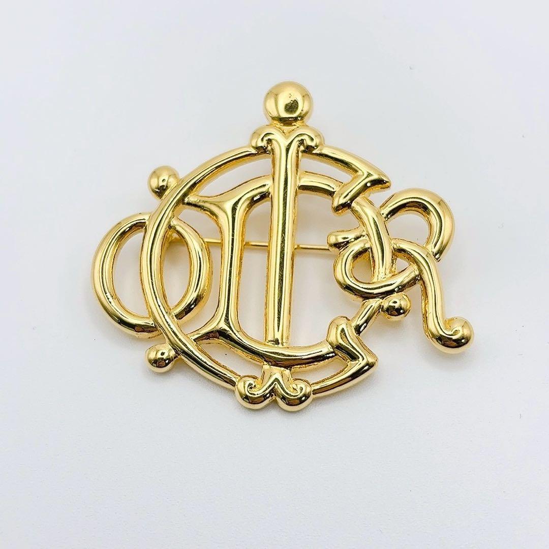 Christian Dior ディオール ヴィンテージ エンブレムロゴ ブローチ