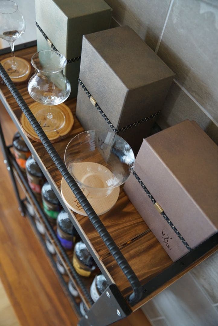 ウィスキーラック　男前インテリア　棚　インダストリアル　収納　お酒