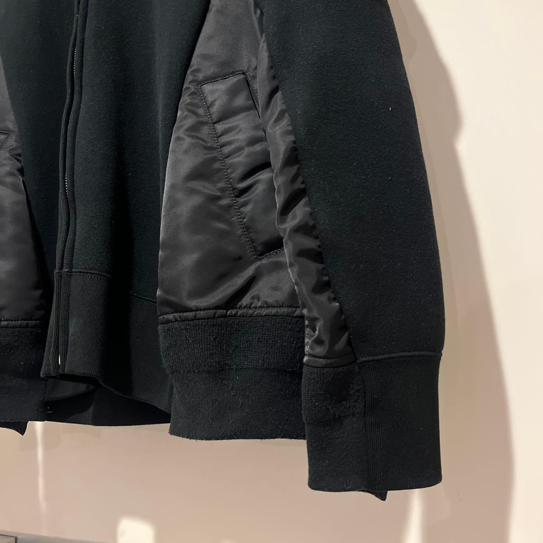 SACAI | ジップアップパーカー　ブラック