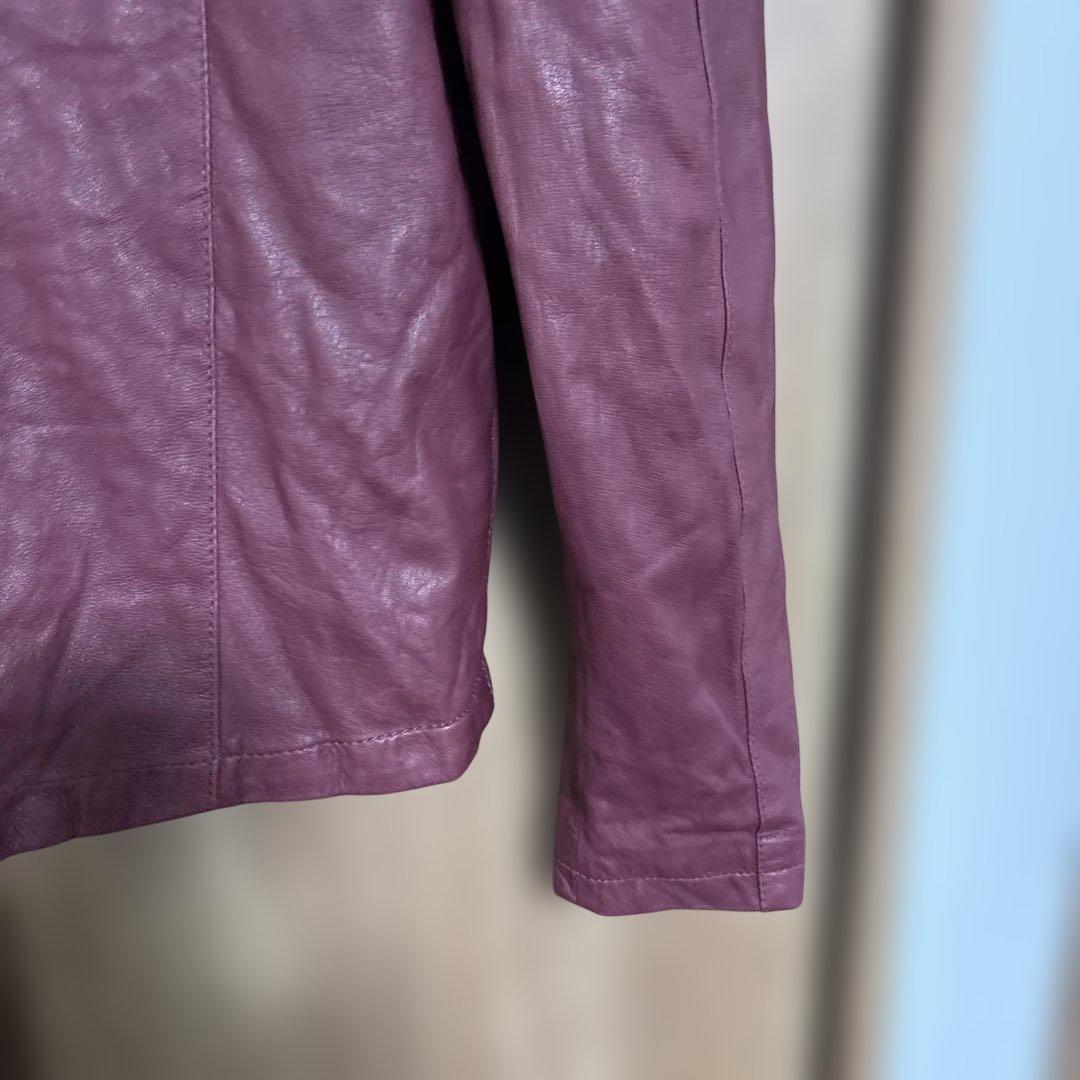 ジョルジオブラット　バーガンディ レザー シングルライダースジャケットサイズ50