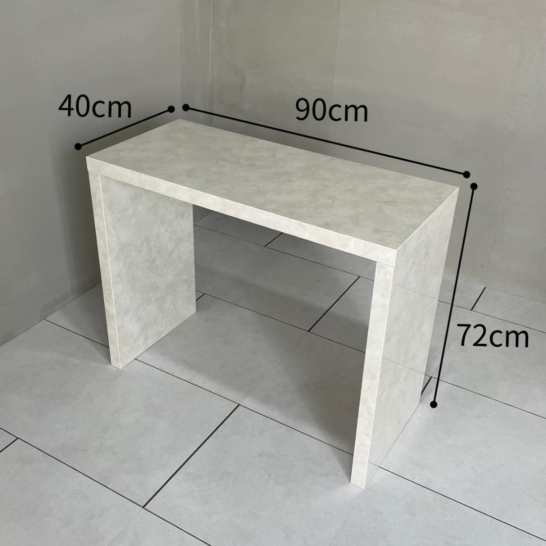 テーブル 中 大理石調デスク 大理石風 ホワイト 白