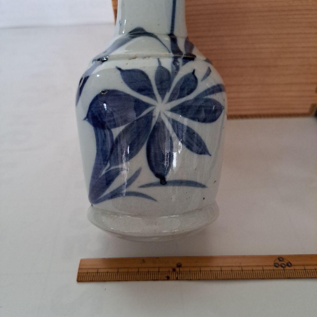 江戸初期　　呉須染付　　偏古瓶　伊万里染付　　あやめ図