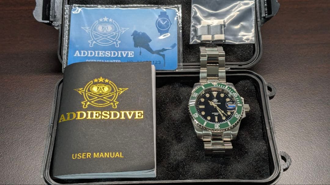 【自動巻き】ADDIESDIVE グリーンサブ オマージュ