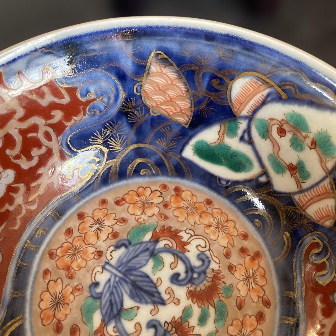 古伊万里　冨貴長春　金蘭手　飯碗　茶碗　江戸期　時代物　四客