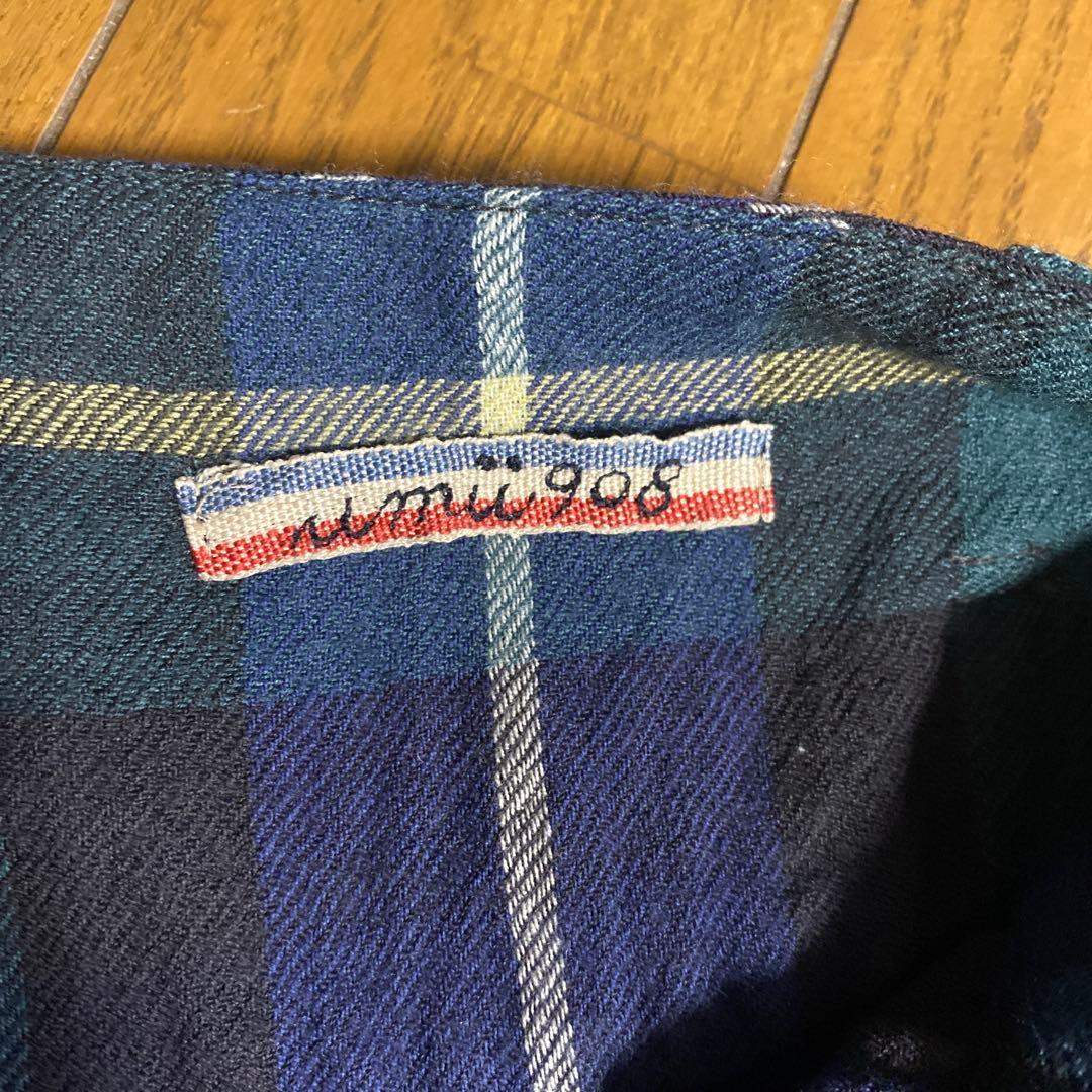 45rpm ウール100% チェック柄プリーツスカート