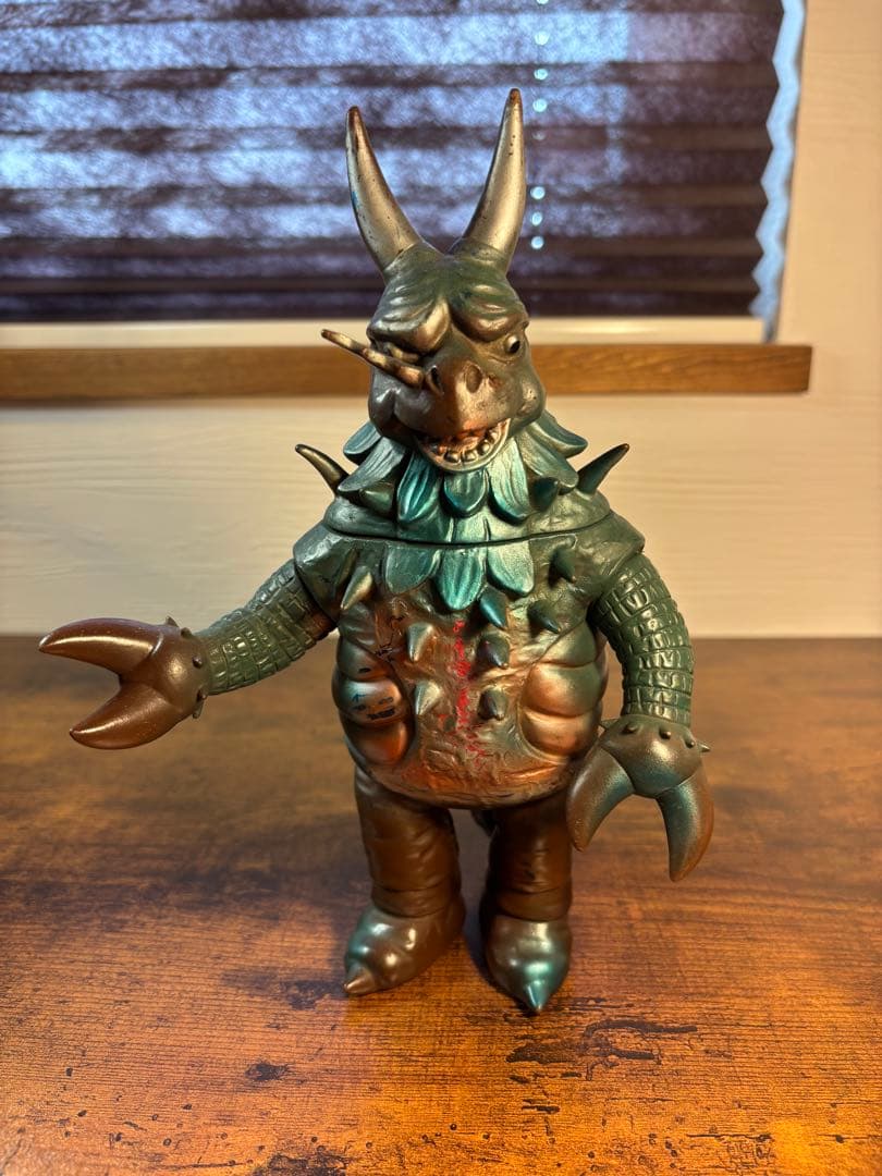 流星人間ゾーン　ドラゴンキング　当時物　ソフビ　オレンジ製　ブルマァク　マルサン