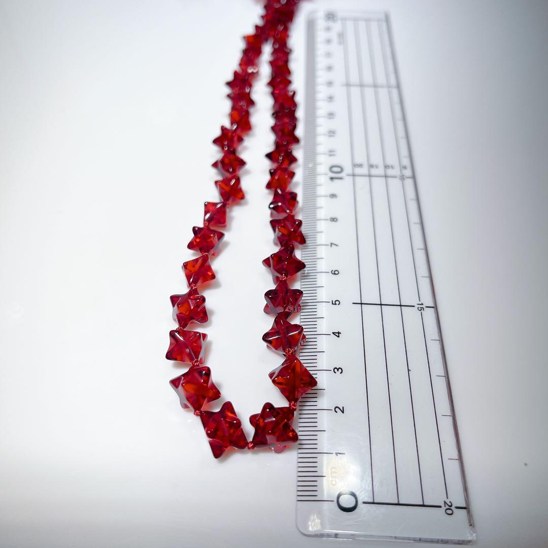 星レットアンバーネックレス赤琥珀ネックレスNO25-1352