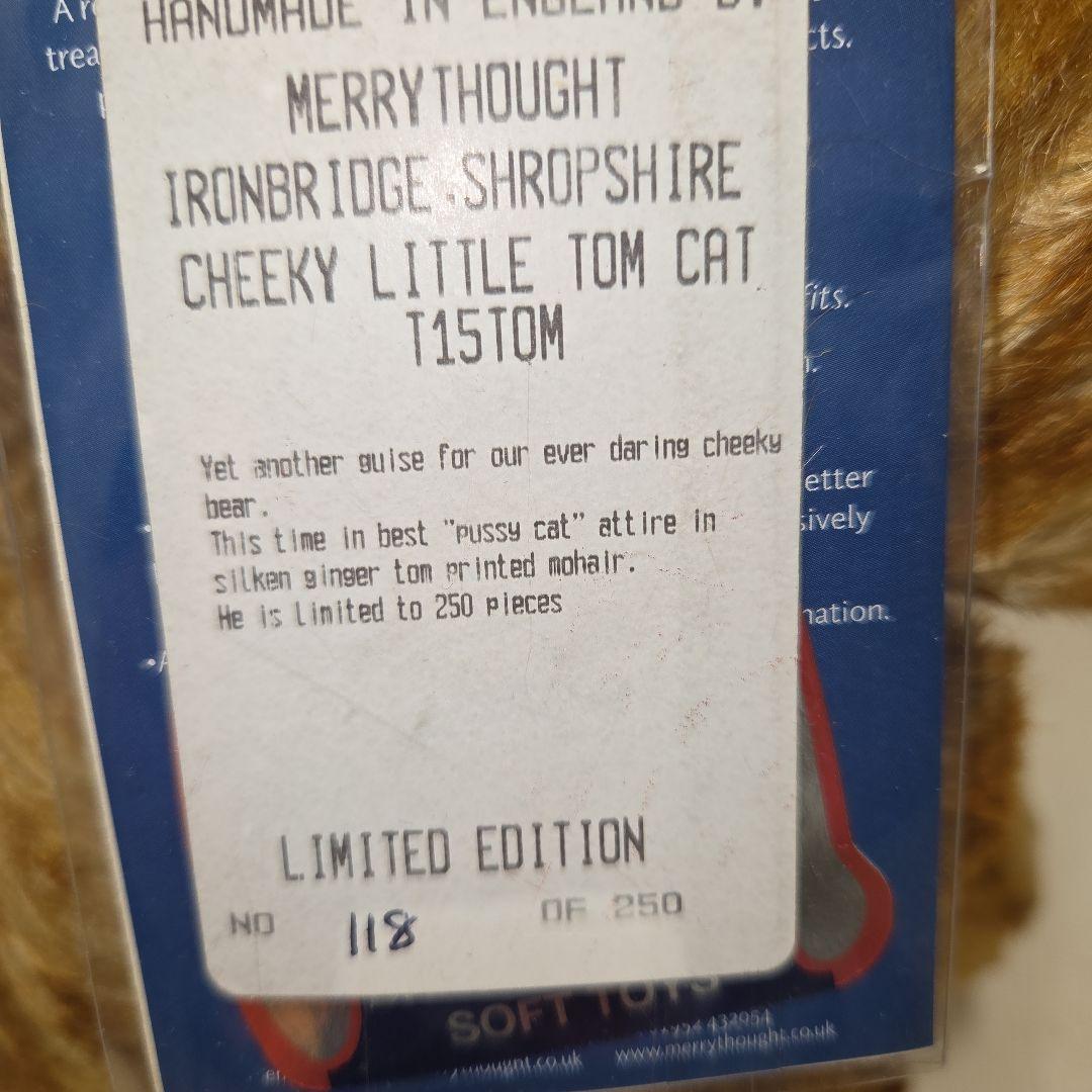 希少　Merry Thought 猫耳ハット付きベアーぬいぐるみ