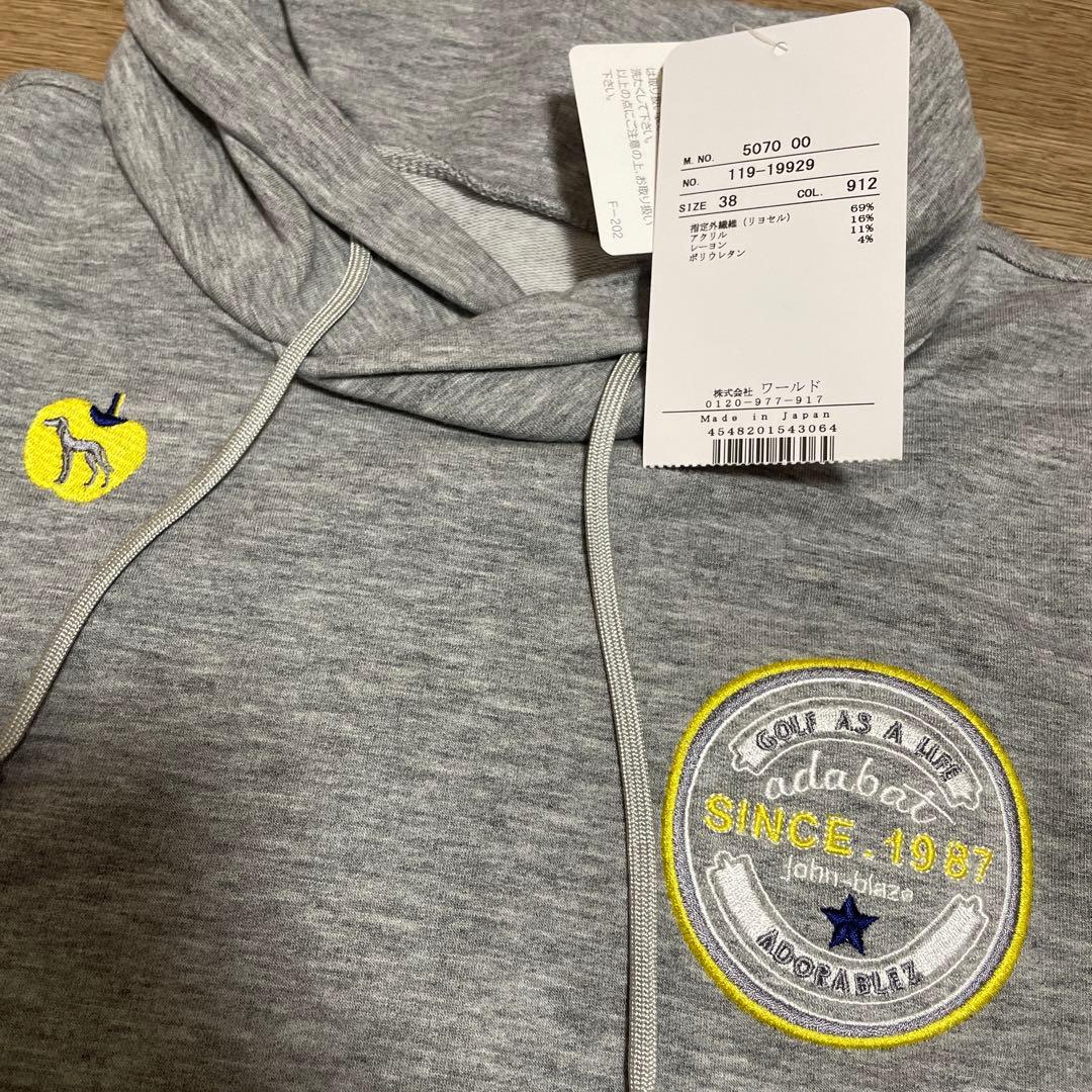 値下げ！【新品】アダバット　ゴルフ　レディース　サイズ38 ハイネック　グレー