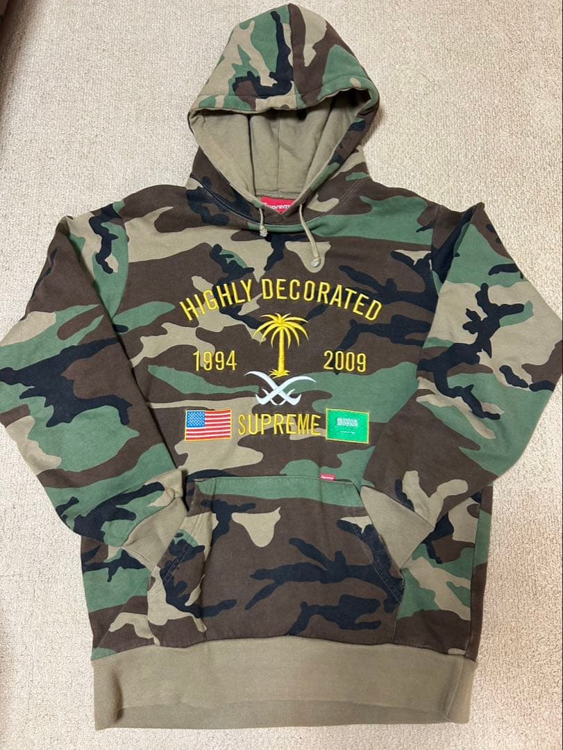 Supreme シュプリーム 09SSスウェット パーカー 迷彩力モ刺繍