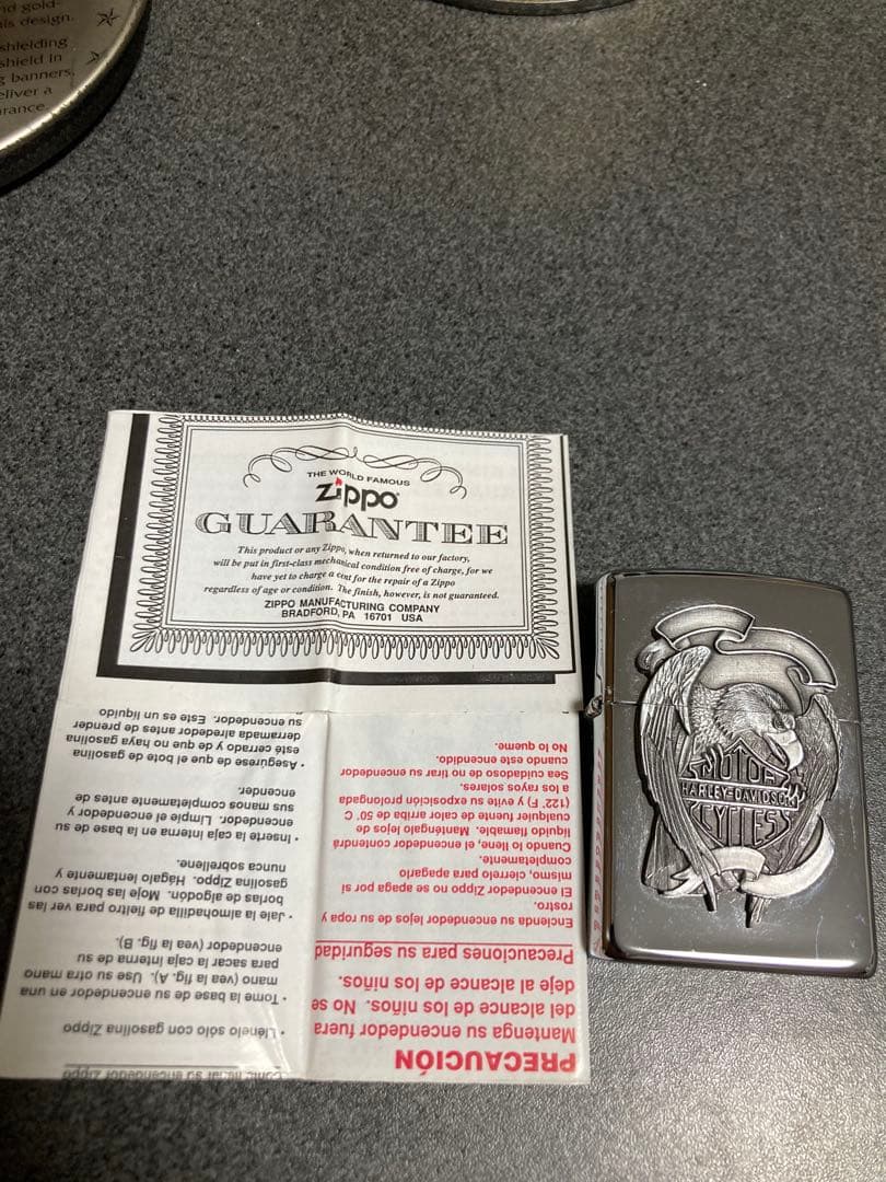 ハーレーダビッドソン Zippoライター 未使用品 丸缶ケース付き