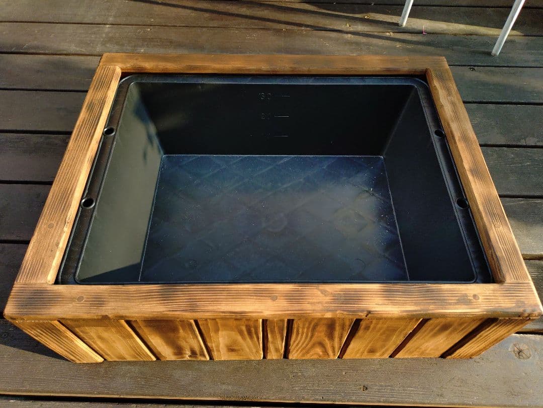 【めだかの畔】トロ舟40と木枠セット(ウォールナット)