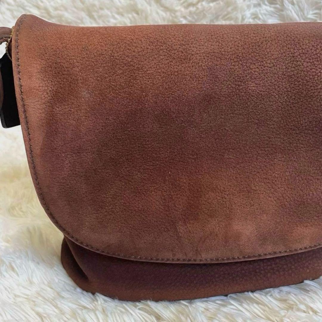 ケアキット付✨オールドコーチ ヌバック ショルダーバッグ　ソノマ　シボ革　茶