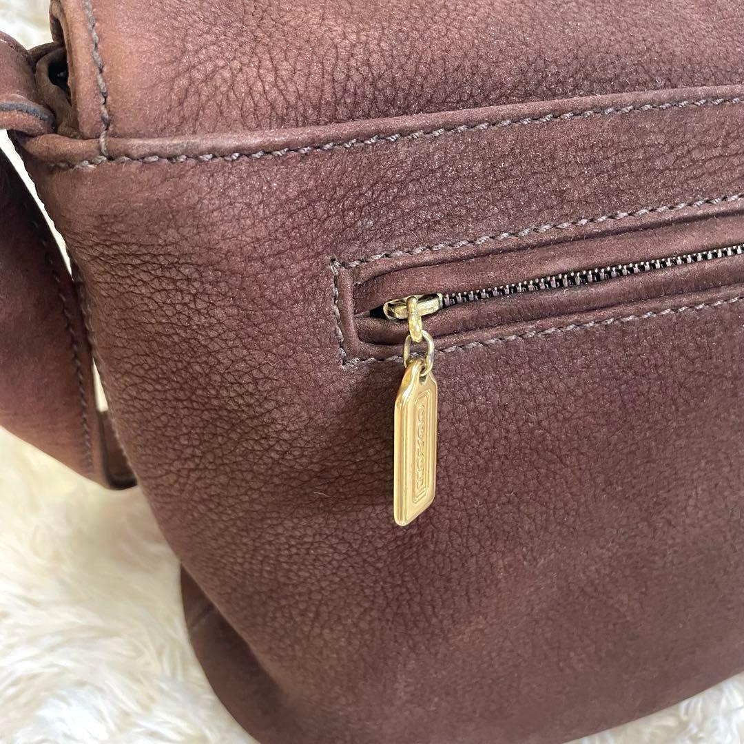 ケアキット付✨オールドコーチ ヌバック ショルダーバッグ　ソノマ　シボ革　茶