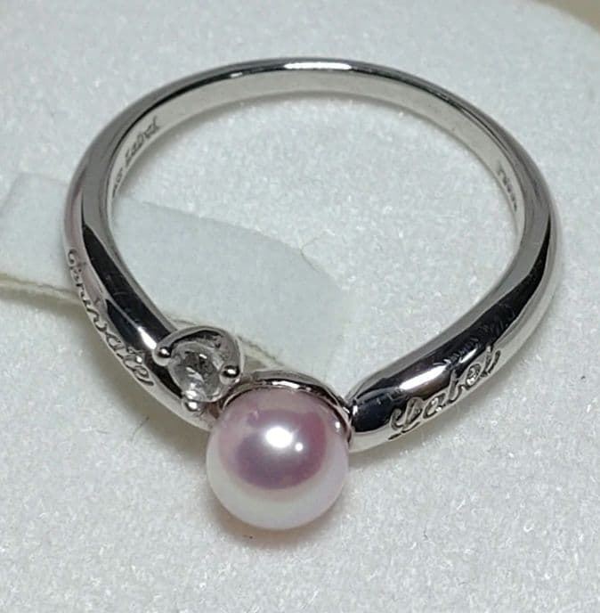 Private Label ダイヤモンド、ピンクパール付きプラチナリング【新品】