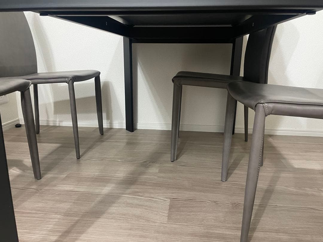 セラミック ダイニングテーブル レザー椅子 セット 4人用 東京インテリア