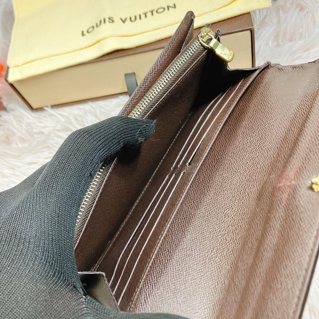 ルイヴィトン ダミエ エベヌ ポルトフォイユ サラ 長財布 カード10 即日発送