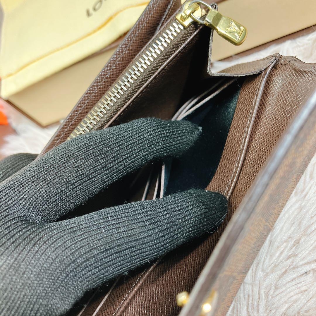 ルイヴィトン ダミエ エベヌ ポルトフォイユ サラ 長財布 カード10 即日発送