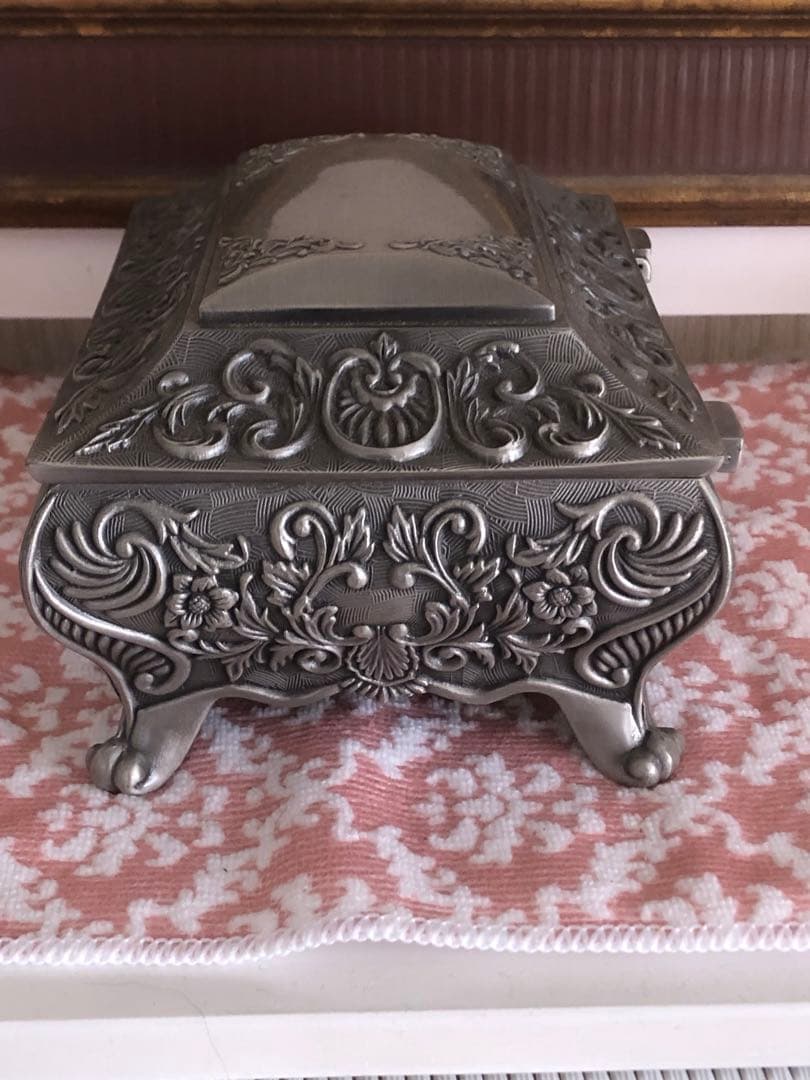 猫脚 ロココ アンティーク♦️希少 高級 ジュエリーボックス♦️気品♦️ロイヤルブルー