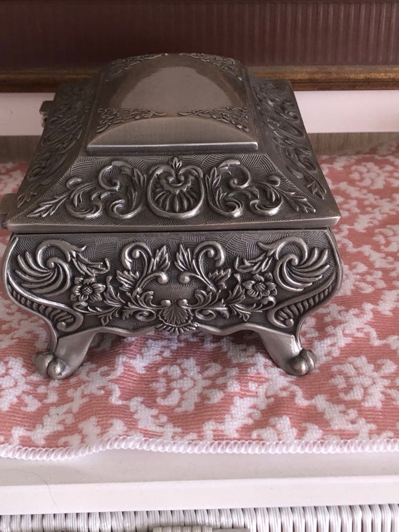 猫脚 ロココ アンティーク♦️希少 高級 ジュエリーボックス♦️気品♦️ロイヤルブルー