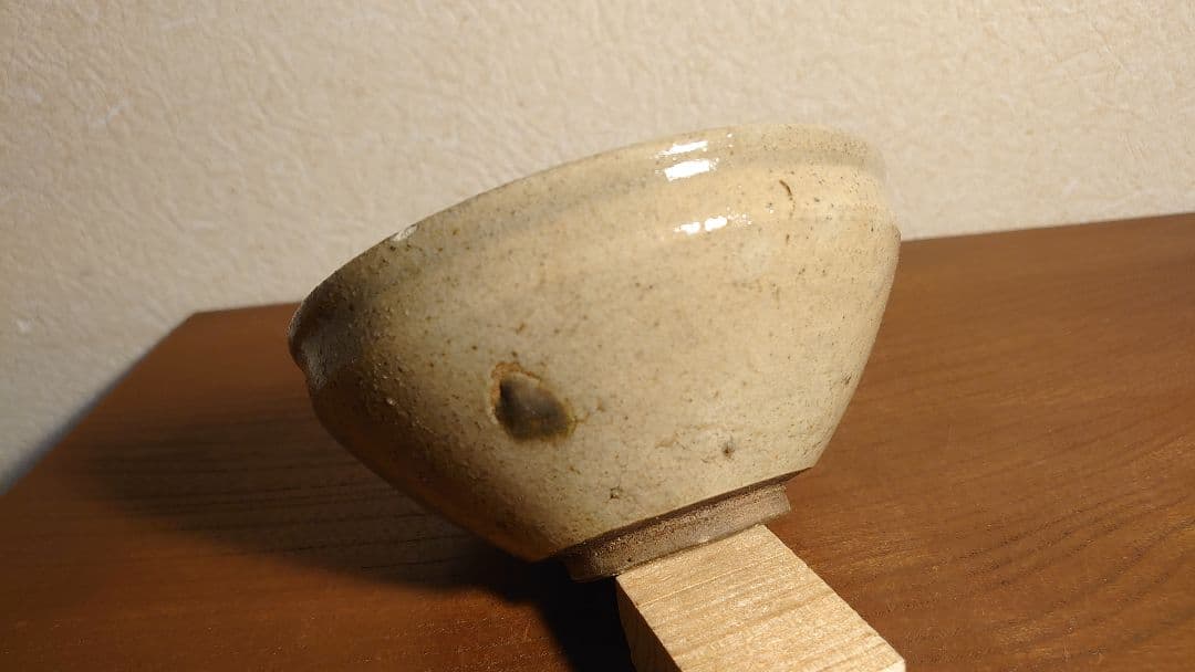 李朝　朝鮮陶器　唐津焼　京焼　白釉　抹茶碗　アンティーク抹茶碗　蔵出し　１客