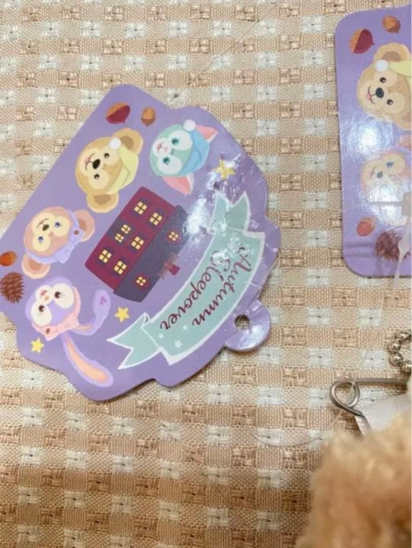 ダッフィー シェリーメイ ぬいぐるみバッジ オータムスリープオーバー　タグ付き