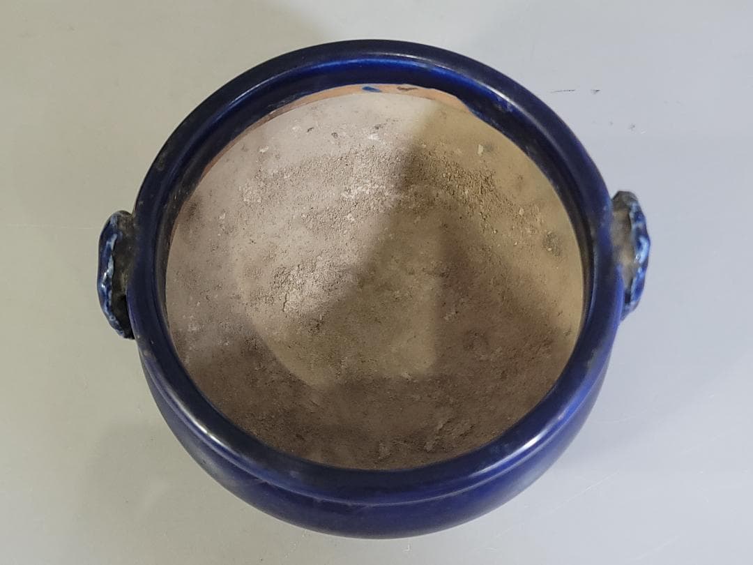 瑠璃香炉 唐木四方盆 時代物 二件 DT449