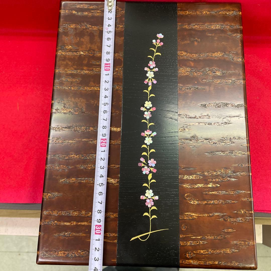 お値下げ　桜皮細工　総皮合口文庫　らでん紅しだれ