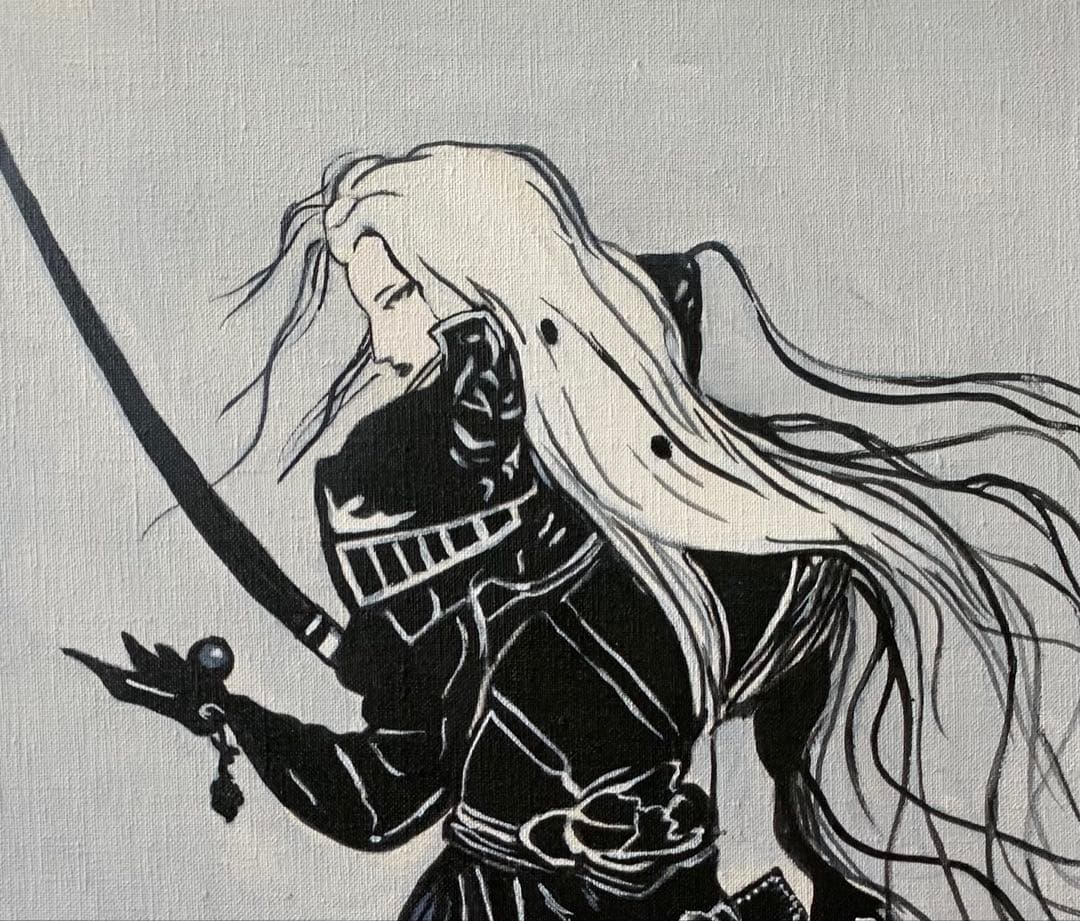 天野喜孝/剣士画/F10号/絵画/額縁/油彩画/肉筆/手書き