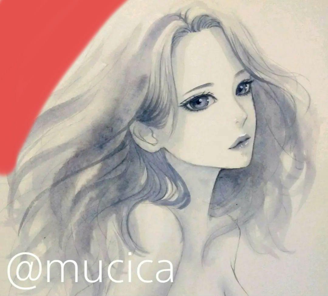 肉筆原画　手描きイラスト　オリジナル　水彩画　美人画　絵画　ヌード　裸婦画