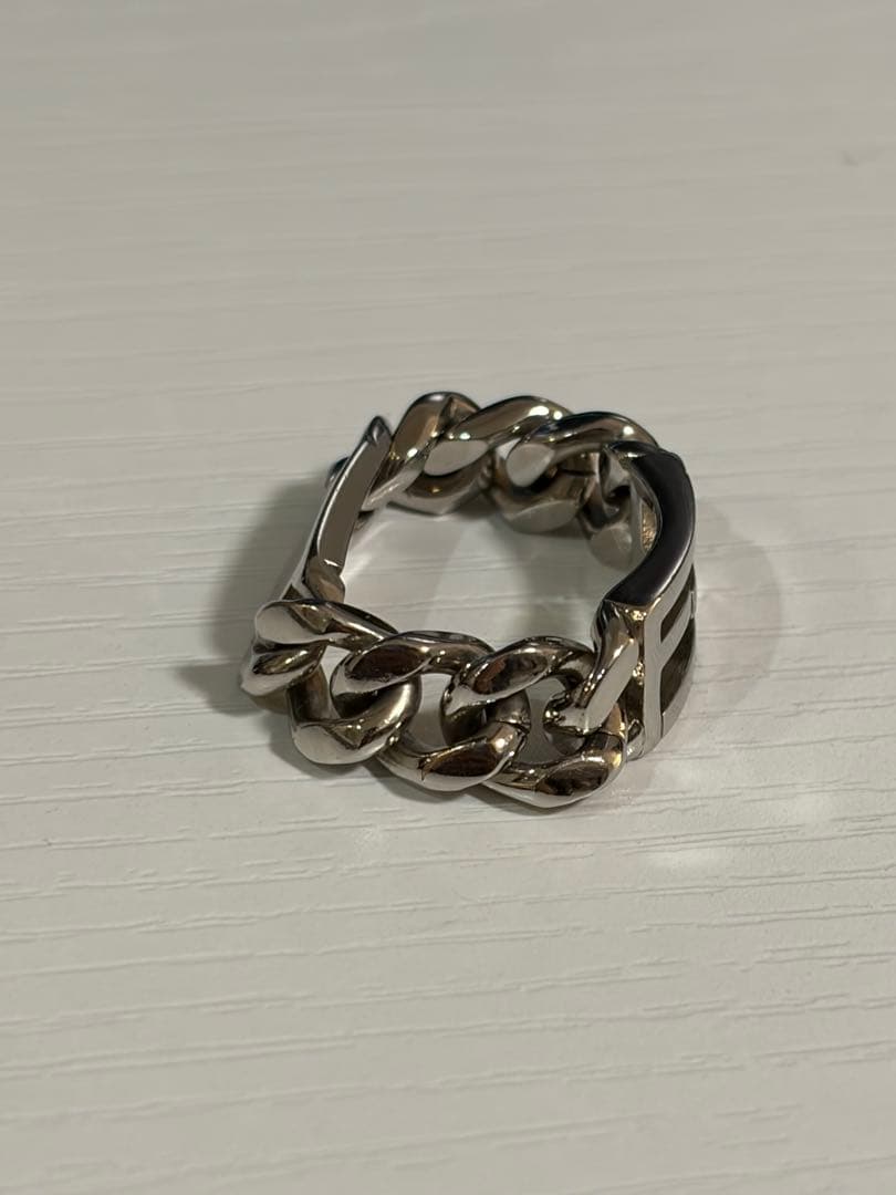 FENDI フェンディ チェーンリング バゲット FFシルバー ロゴSsize