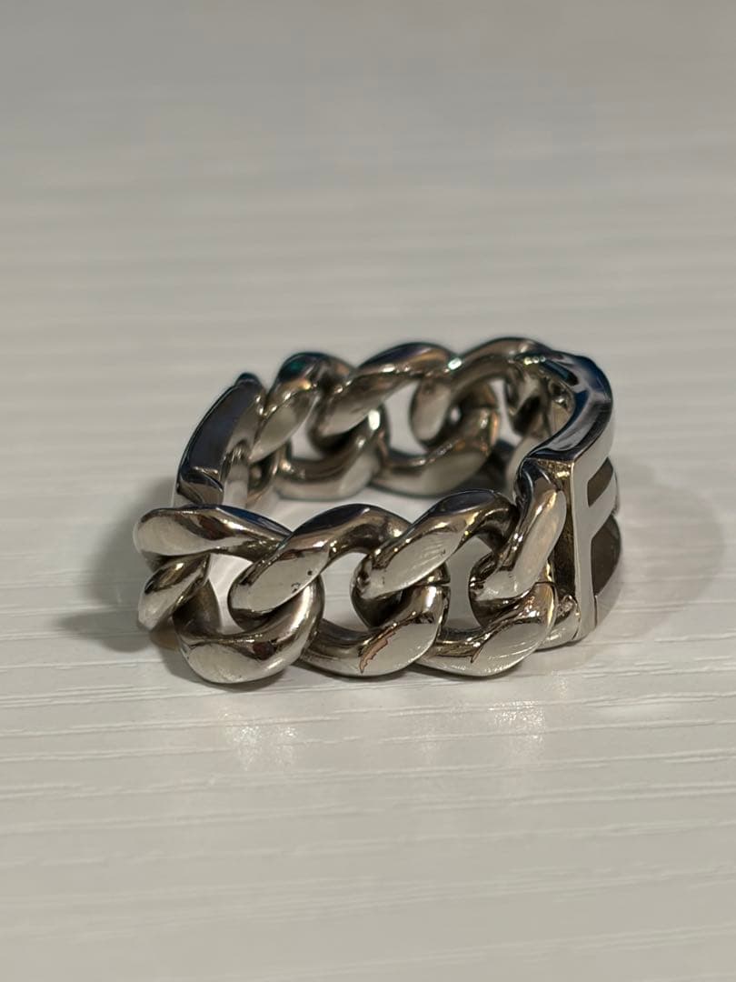 FENDI フェンディ チェーンリング バゲット FFシルバー ロゴSsize