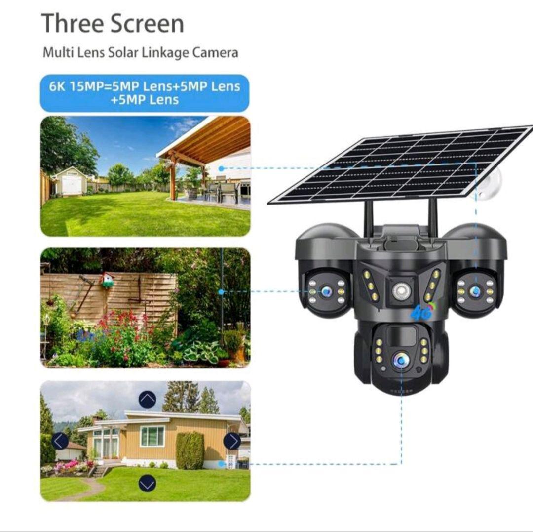 4G V380 15MP ソーラー防犯カメラ