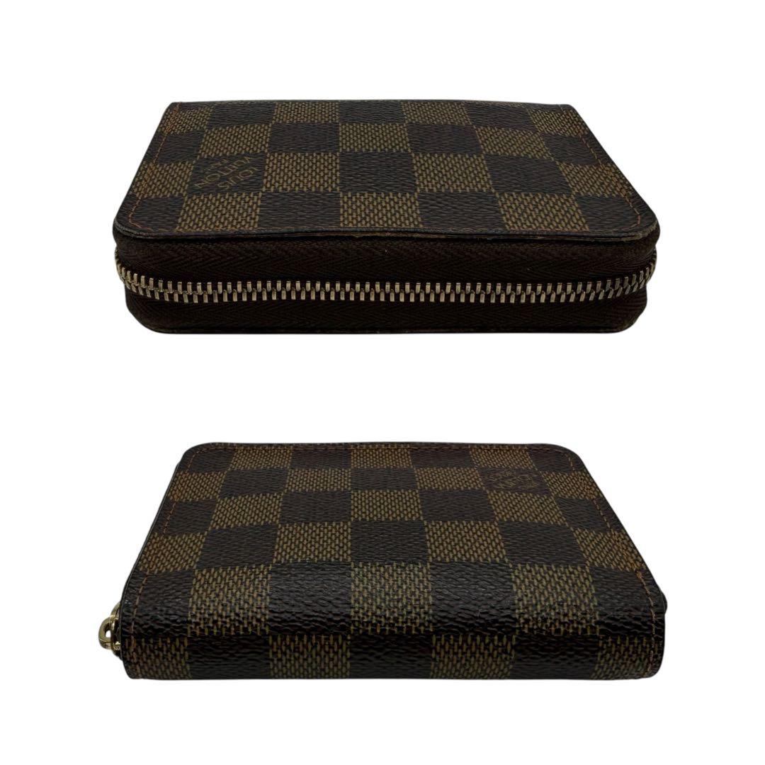 ルイヴィトン　パース　ラウンドファスナー　ダミエ　ブラウン 小銭入れ　茶色