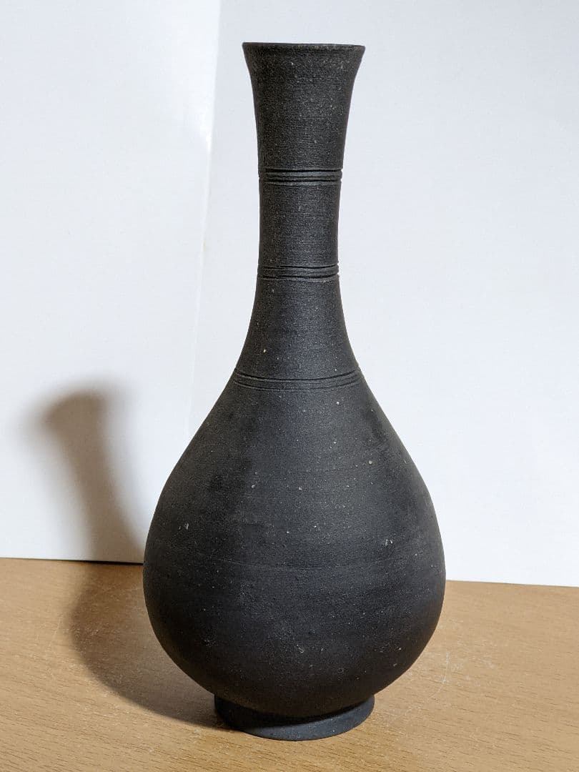 ♦朝鮮陶磁 黒高麗瓶 傚作 高麗瓶 コレクション 骨董品アンティーク