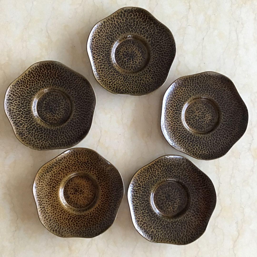 【金谷 五郎三郎 かなや ごろさぶろう】黄銅鎚目光琳風梅式 托子