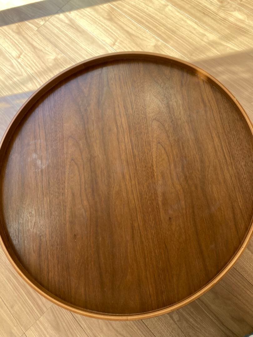 アクタス　ドラムスパフ　円形木製テーブル（傷あり）