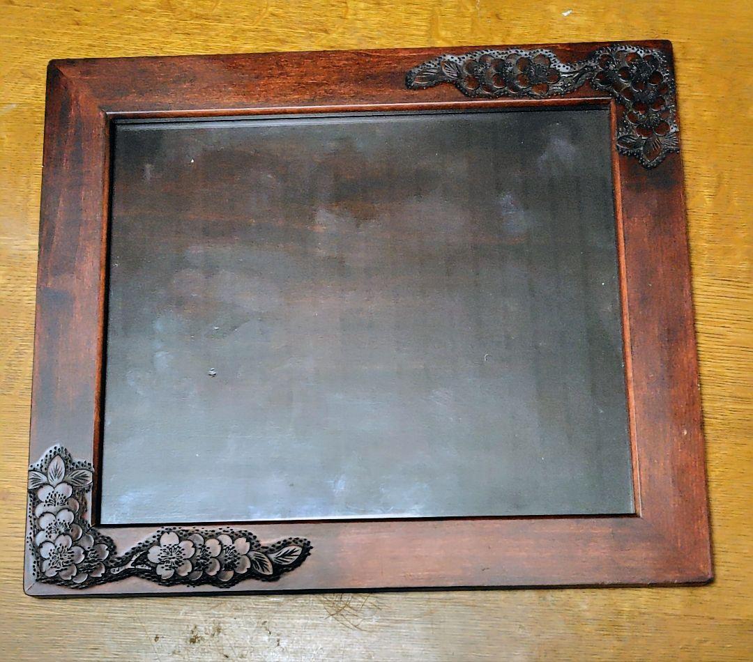 軽井沢彫大型木製フレーム 美しい桜柄彫刻　珍品　32✕37cm