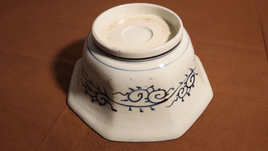 古伊万里　伊万里　染付　麒麟の図　８角鉢　アンティーク伊万里　1１客