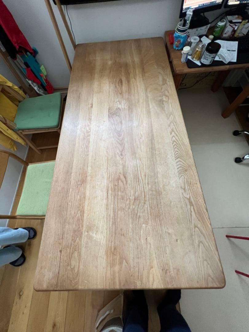 【引取りorお届け】天然木 無垢 ダイニングテーブル 1900mm