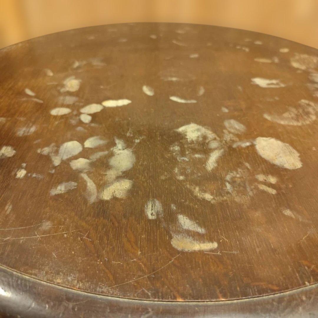 ノスタルジック 丸テーブル 昭和レトロ アンティーク ずっしり重厚 無垢材