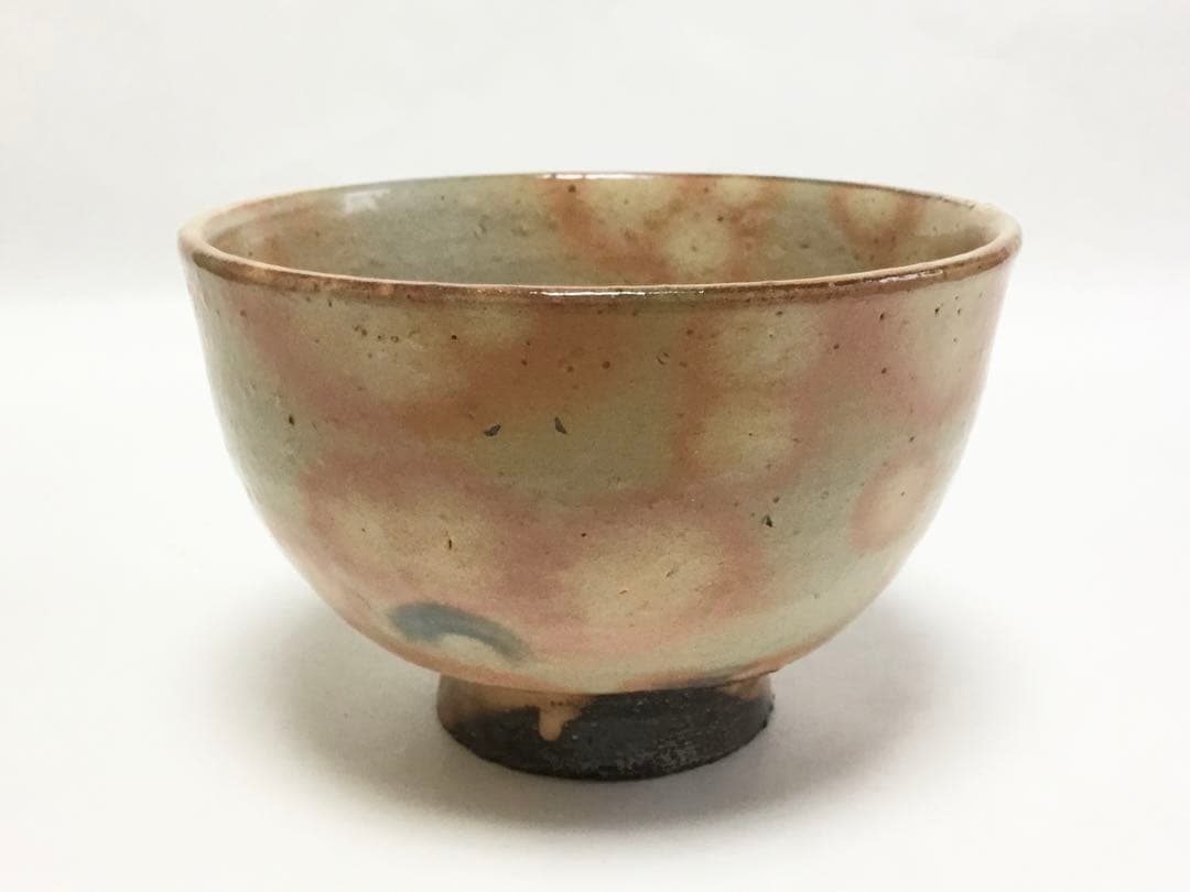 茶道具 古物品 茶碗 萩 粉引風 12代田原陶兵衛 木箱入