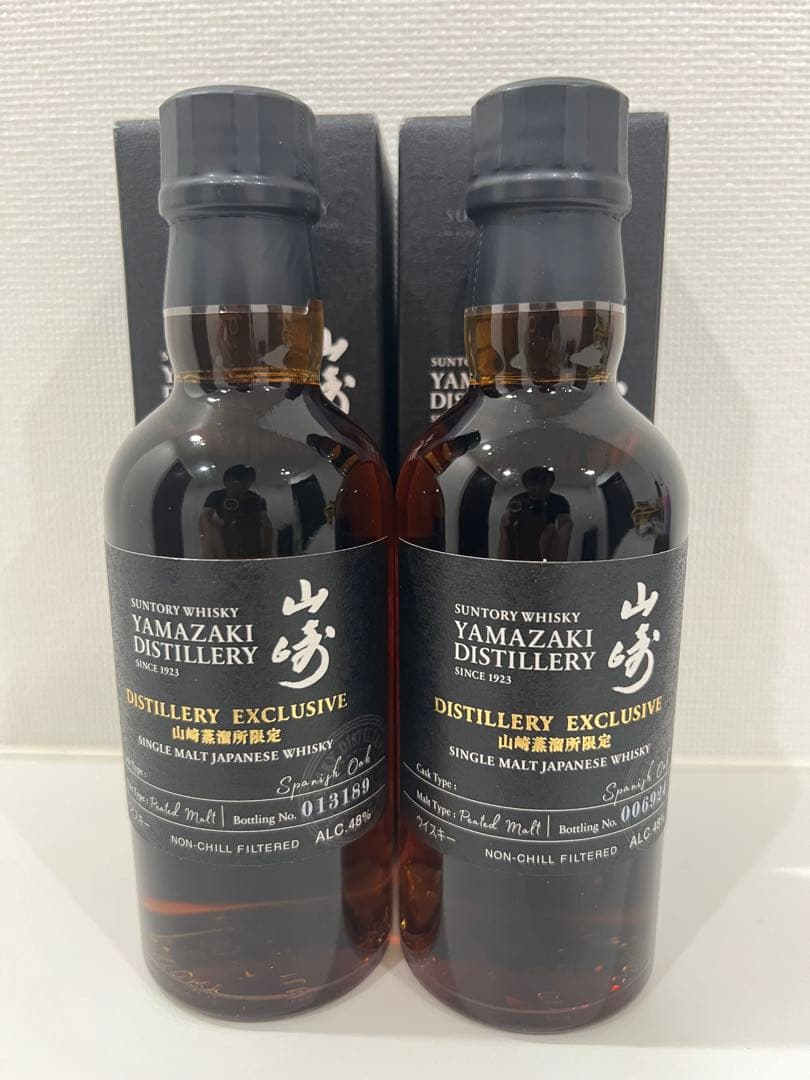 山崎蒸溜所限定スパニッシュオーク、ピーテッドモルト180ml2本