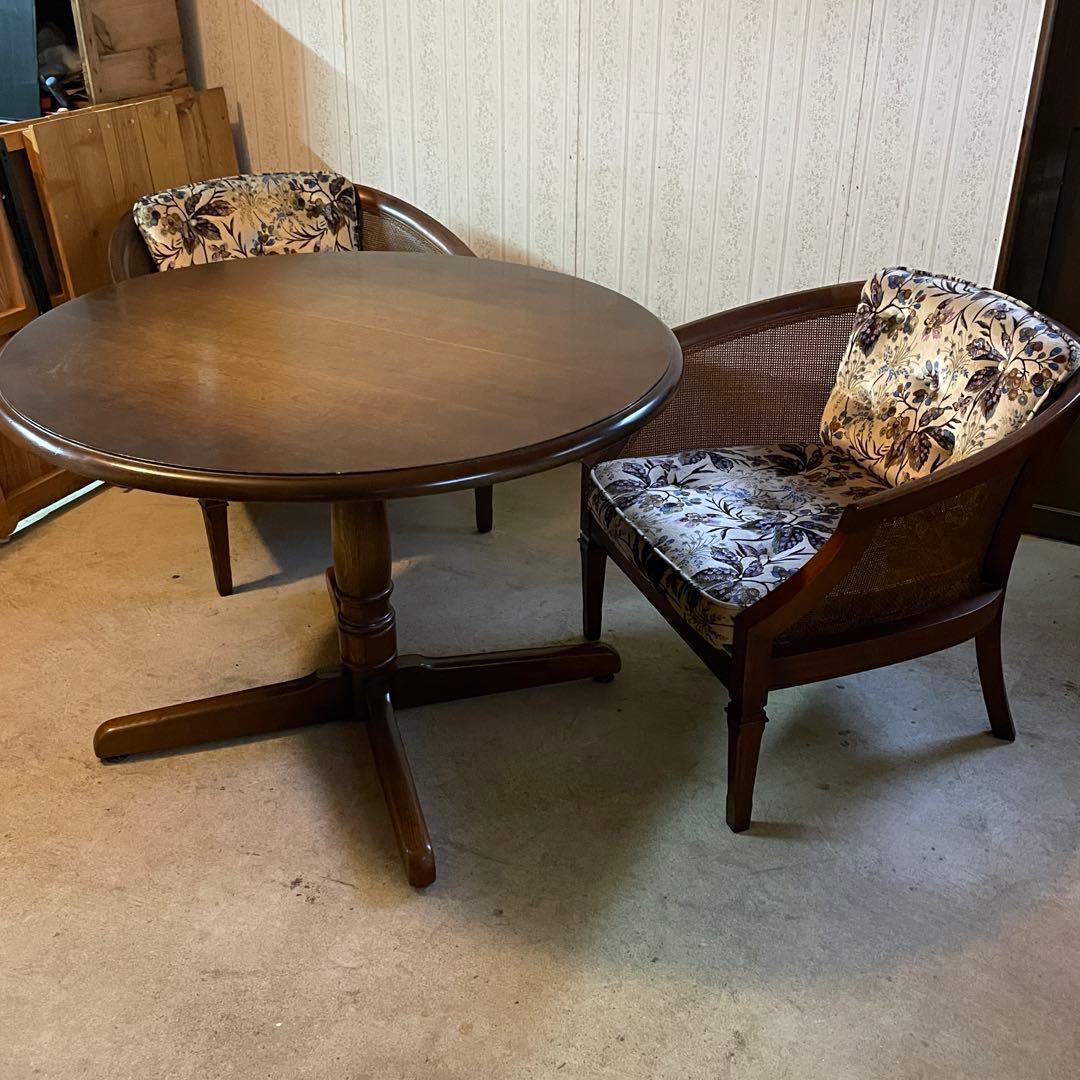 【直接引渡し】 飛騨産業 キツツキ 木製ラウンドテーブル