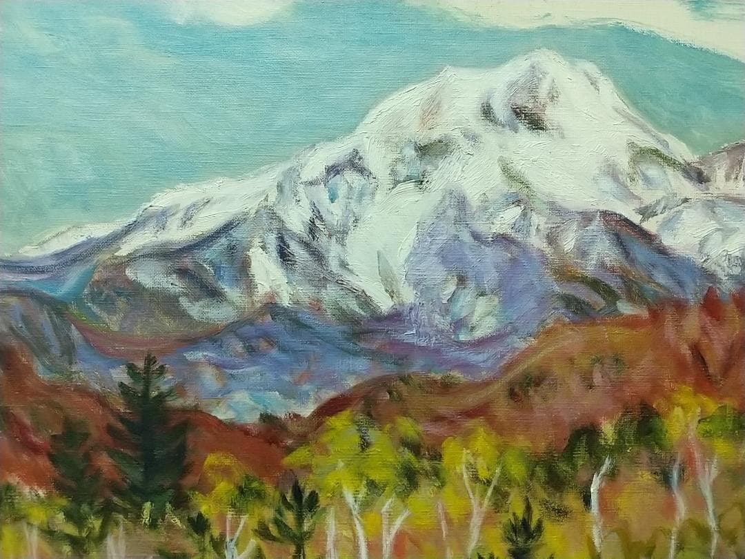 F8 絵画「乗鞍高原」1988 油絵 油彩画 風景画 アート