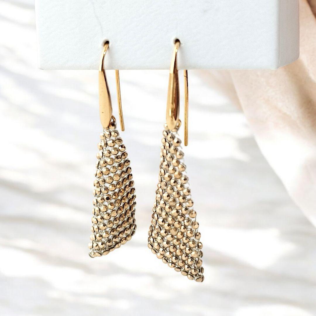 【美品】スワロフスキー　フィットスモールピアス　ゴールドカラー