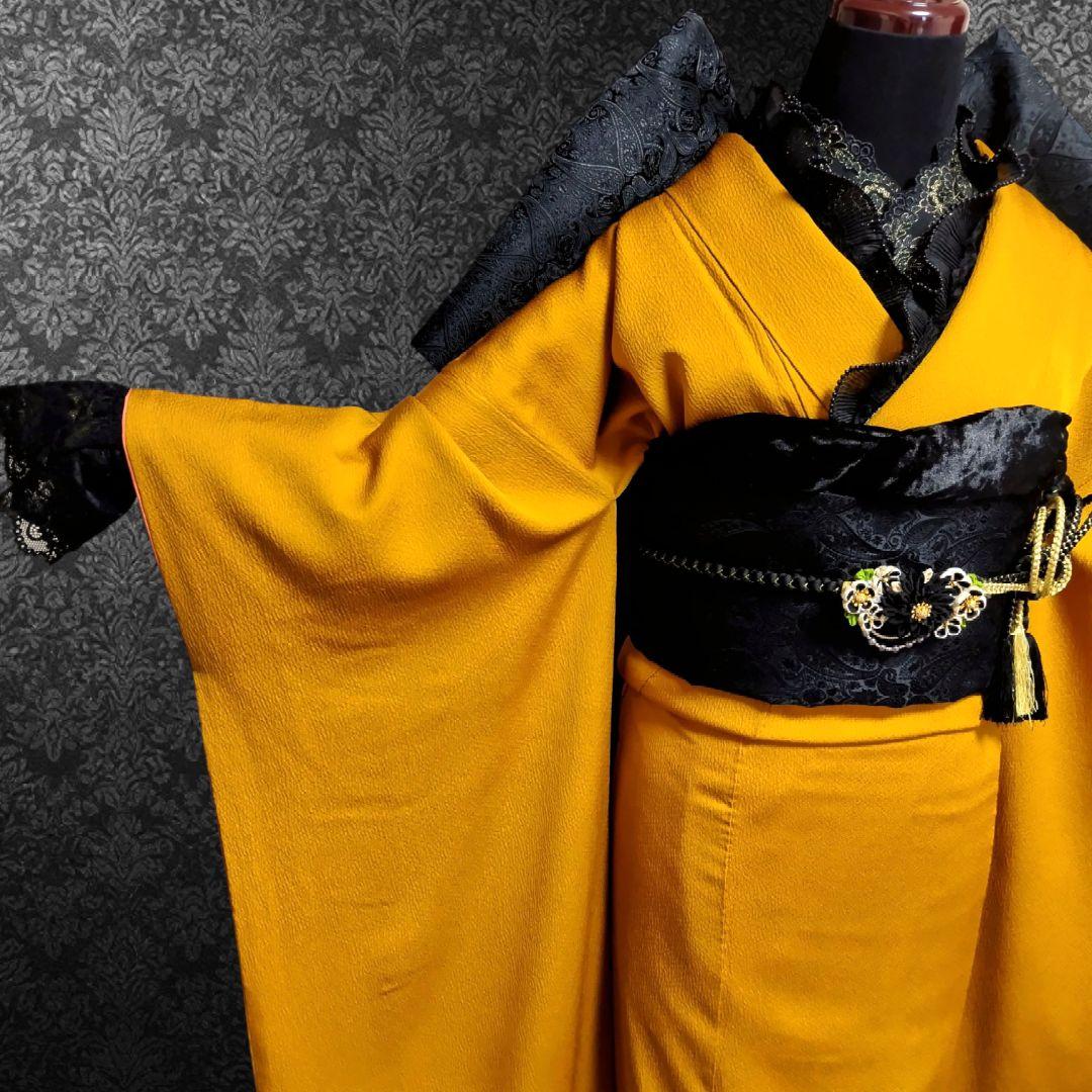 振袖フルセット(9点)・成人式・色無地振袖・比翼仕立て・縮緬・特典有り・モダン